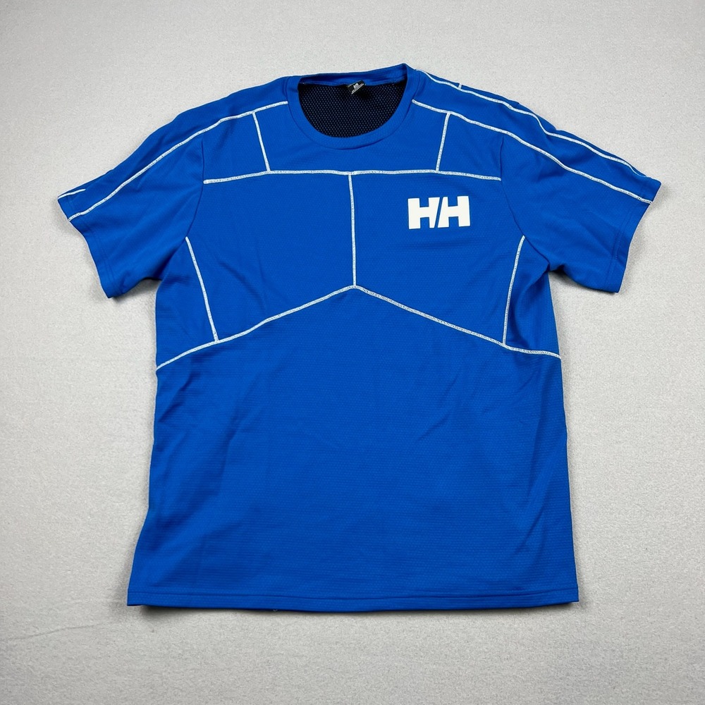Helly Hansen Mens Large Blue Lifa Active T-Shirt Contrast Stitching Performance